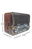 Concord  RX-6060S Solar Güneş Enerji Panelli Nostaljik Radyo Bluetooth Hoparlör - 4