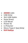 SPRANGE  Sprnge-SR-P22S 20000mAh Solar Enerji Portable Fast Charger Taşınabilir PowerBank ( Kılıf Hediyeli ) - 2