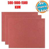 Araç Otomotiv Far Temizleme Parlatma İnce Kalın Su Zımpara Seti Kağıt 500-1000-1500 Kum (3 Adet) - 1