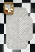 Sarar Plus Rölyef Banyo Paspas Takımı 2'li Açık Gri Kabartma Desenli Kaymaz Tabanlı (60X100 / 40X60) - 1