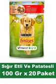 Friskies Yetişkin Sığır Etli Ve Patatesli Köpek Maması 100 Gr x 20 Paket - 1