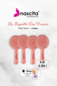 nascita 4 AL 3 ÖDE Nascita Üç Boyutlu Oval Saç Fırçası Pembe, Pamuk Hediyeli - 1