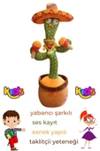 Dans Eden Yabancı Şarkılı Işıklı Taklitçi Saksı Kaktüs Peluş Oyuncak - 4
