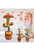 Konuşan Dans Eden, Müzikli Işıklı Saksı Kaktüs Peluş Oyuncak Ses Taklitçi - 4
