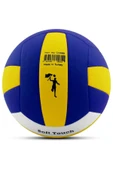 5 Numara Voleybol Topu Soft Touch Yapıştırma Yumuşak Yüzey 18 Panel 5 Numara Mavi Sarı - 3