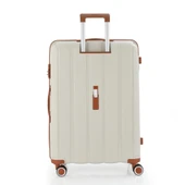 MÇS Bavul Büyük ve Orta 2li Set Kırılmaz Silikon Valiz V305 Kemik/Kahve - 3