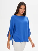 Faik Sönmez Kendinden Dokulu Yuvarlak Yaka Dokuma Kadın Bluz U68154 - 2