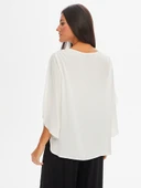 Faik Sönmez Kendinden Dokulu Yuvarlak Yaka Dokuma Kadın Bluz U68154 - 7