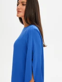 Faik Sönmez Kendinden Dokulu Yuvarlak Yaka Dokuma Kadın Bluz U68154 - 3