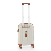 MÇS Bavul Orta ve Kabin 2li Set Kırılmaz Silikon Valiz V305 Kemik/Kahve - 8