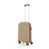 MÇS Bavul Büyük ve Kabin 2li Set Kırılmaz Silikon Valiz V305 Şamp/Kahve - 6