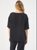 Faik Sönmez Kadın Önü Cep Detaylı Dokuma Bluz U68182 - 6