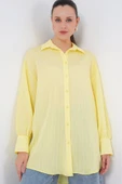 Çizgili Uzun Gömlek Tunik 5963 - Sarı - 1