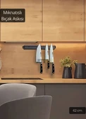 Bıçak Mıknatısı Askısı 62 cm Kalın Duvar Standı - 3