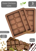 3’lü Set Dubai Çikolatası Kalıbı BPA Free Çikolata Kalıbı Silikon 8 Bölmeli - 1