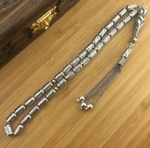 925 Ayar Gümüş  Kapsül Kesim Tesbih Model 4 thumbnail 1