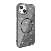 iPhone 13 Kılıf Magsafe Şarj Özellikli Parlayan Simli Okso Kapak thumbnail 3