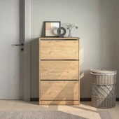 Flat Duo 3 Katlı Geniş Ayakkabılık - Florida Meşe 73x119x26 cm - 5