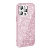 iPhone 14 Pro Max Kılıf Magsafe Şarj Özellikli Parlayan Simli Okso Kapak thumbnail 5