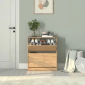 Flat Duo 2 Katlı Geniş Ayakkabılık - Florida Meşe 73x84x26 cm - 6