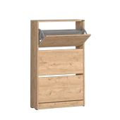 Flat Duo 3 Katlı Geniş Ayakkabılık - Florida Meşe 73x119x26 cm - 4