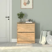 Flat Duo 2 Katlı Geniş Ayakkabılık - Florida Meşe 73x84x26 cm - 4