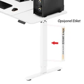 Adore Gaming Maestro-X Yükseklik Ayarlı Oyuncu Masası - Beyaz 140x72-117x60 cm - 3