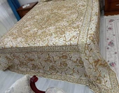 Pullu Boncuklu Ağır İşlemeli Otantik Çift Kişilik Yatak Örtüsü (240x270)-Gold - 2