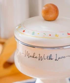 Made With Love Emaye Ayaklı Şekerlik - 12 cm thumbnail 2