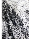 Tavşan Tüyü El Dokuma Yumuşak Dokulu Tek Kişilik Yatak Örtüsü (160x240)-Siyah/ beyaz - 3