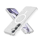 Samsung S25 Kılıf Magsafe Şarj Özellikli Parlayan Simli Saydam Renkli Allstar Kapak - 5