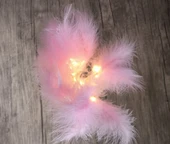 Naturalove Ledli Tüy Masa Lambası Pembe (Teşhir) - 5