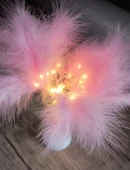 Naturalove Ledli Tüy Masa Lambası Pembe (Teşhir) - 6