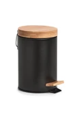 Bambu Kapaklı Siyah Metal Çöp Kovası - 3 L - 1