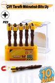 Mıknatıslı PZ2 Bits Uç 10 Adet 65 mm Renkli Vida Tutucu Sökme Yıldız Matkap Vidalama Ucu S2 Çeliği thumbnail 6