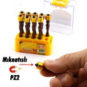 Mıknatıslı PZ2 Bits Uç 10 Adet 65 mm Renkli Vida Tutucu Sökme Yıldız Matkap Vidalama Ucu S2 Çeliği thumbnail 5