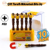 Mıknatıslı PZ2 Bits Uç 10 Adet 65 mm Renkli Vida Tutucu Sökme Yıldız Matkap Vidalama Ucu S2 Çeliği thumbnail 1