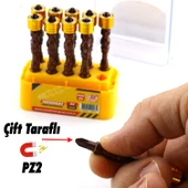 Mıknatıslı PZ2 Bits Uç 10 Adet 65 mm Renkli Vida Tutucu Sökme Yıldız Matkap Vidalama Ucu S2 Çeliği thumbnail 4