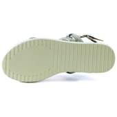 Erkan Saçmacı Gümüş Üç Bant Taşlı İnci Detaylı Zikzak Örgülü Platform Sandalet thumbnail 5