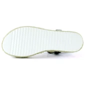 Erkan Saçmacı Siyah Kristal Taşlı Elastik Bantlı Zikzak Örgü Jüt Platform Topuklu Sandalet - 5