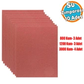 Araba Far Temizle Parlatma İnce Kalın Kum Su Zımpara Kağıt Seti 800-1200-3000 Kum (10 Adet) thumbnail 1