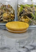Cam Kavanoz - Bambu Vakum Kapaklı - Saklama Kavanozu - 250 ML, 1 ADET - 4