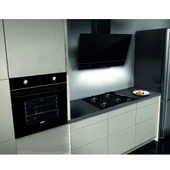 Alpina Ankastre Set 3'lü Cam Siyah Statik (F17 60 Davlumbaz + GLS 640 BL Ocak + MFA 604 Fırın) Ücretsiz Kurulum - 2