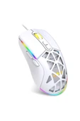 WARP WRP-O12800-W 12800 Dpi Wide RGB Özel ABS Doku Reflex Örgü Kablolu Beyaz Gaming Mouse - 2