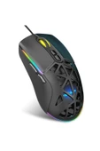 WARP WRP-O12800-B 12800 Dpi Wide RGB Özel ABS Doku Reflex Örgü Kablolu Siyah Gaming Mouse - 2