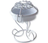 Kapaklı İnci Detaylı Beyaz Mumluk (20 ADET) - 1