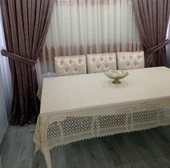 Remy Güpürlü Masa Örtüsü-Kapuçino (160x230) - 2