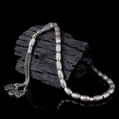 925 Ayar Gümüş Arpa Kesim Fizyon Tesbih Model 8 thumbnail 2