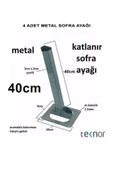 4 Adet Katlanır Metal 40 Cm Sofra Ayağı - 1