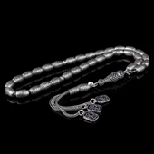 925 Ayar Gümüş Arpa Kesim Fizyon Tesbih Model 8 thumbnail 1